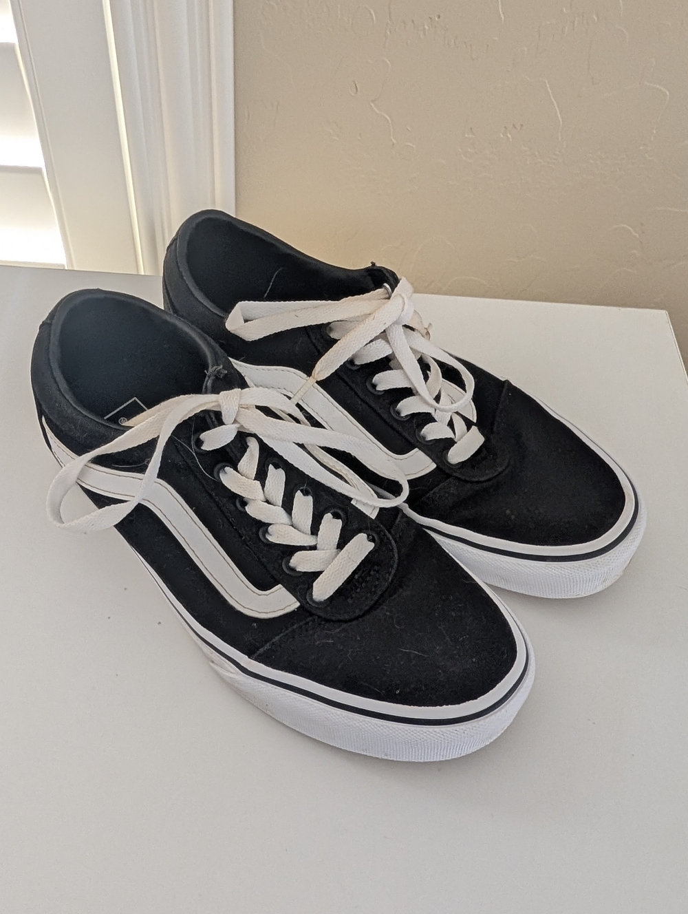 Vans Old Skool Black White Canvas Sneakers Classic Skate - Picture 2 of 11